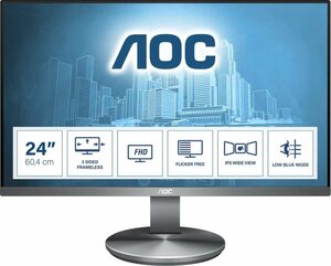 AOC I2490VXQ LCD-Monitor (61 cm/24 ", 1920 x 1080 px, Full HD, 4 ms Reaktionszeit, 60 Hz, IPS)