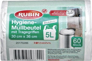 RUBIN Hygiene-Müllbeutel mit Tragegriffen 5 l