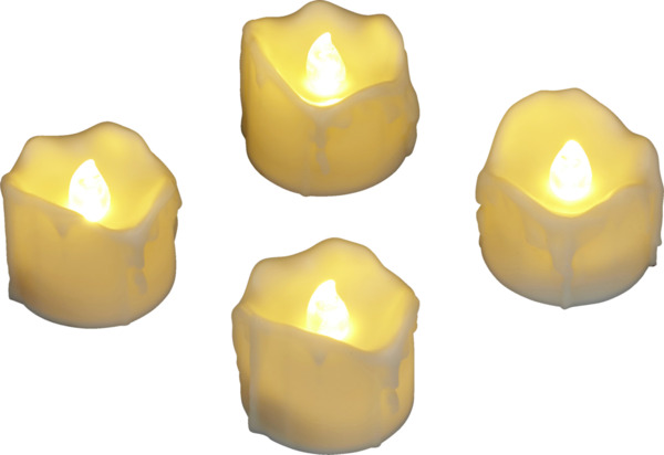 Bild 3 von IDEENWELT 4er Set LED-Teelichte Wachsoptik