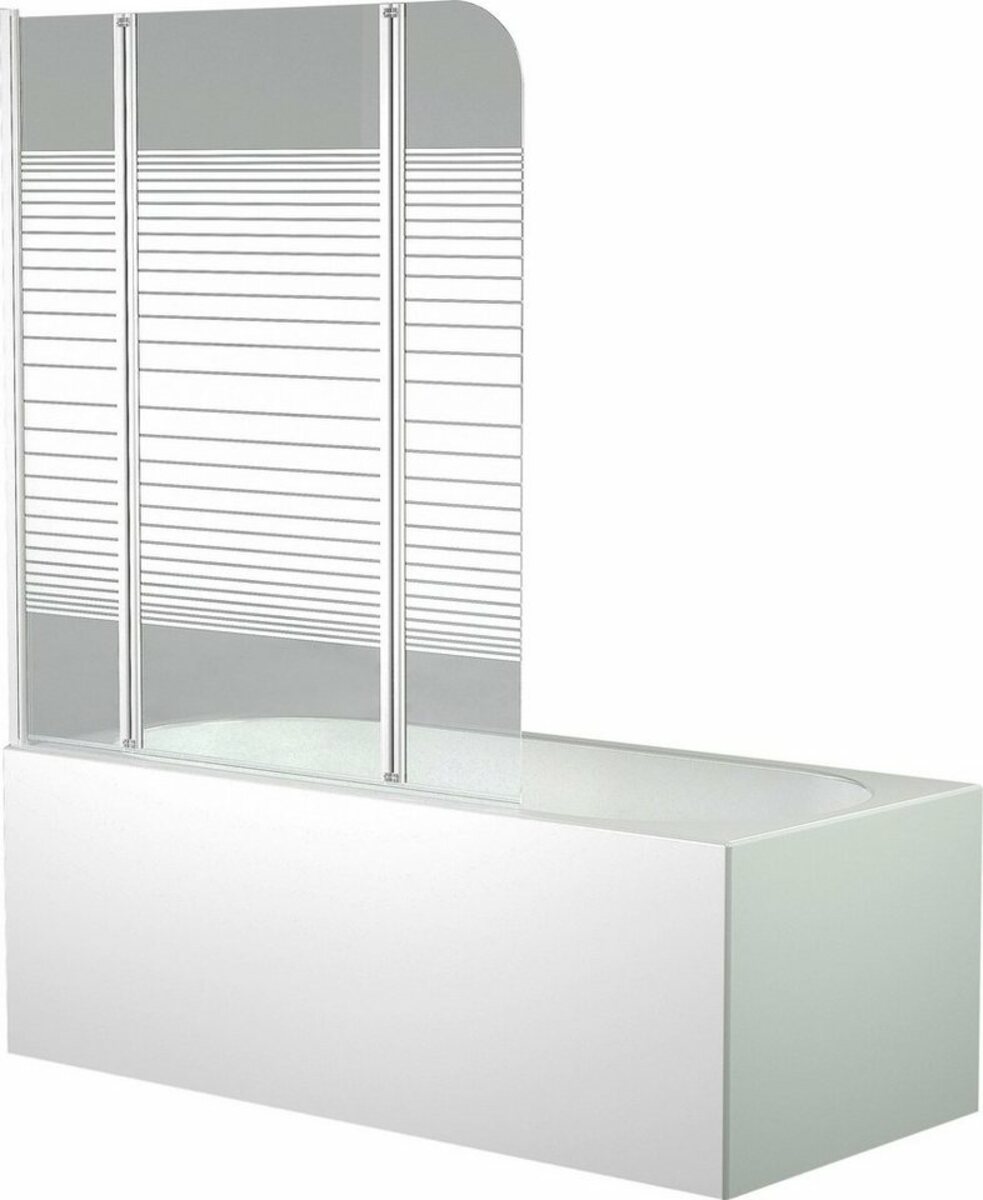 Bild 1 von Marwell Badewannenfaltwand BLACK LINES, Einscheibensicherheitsglas, (3 tlg), mit Sichtschutz, Breite: 125 cm