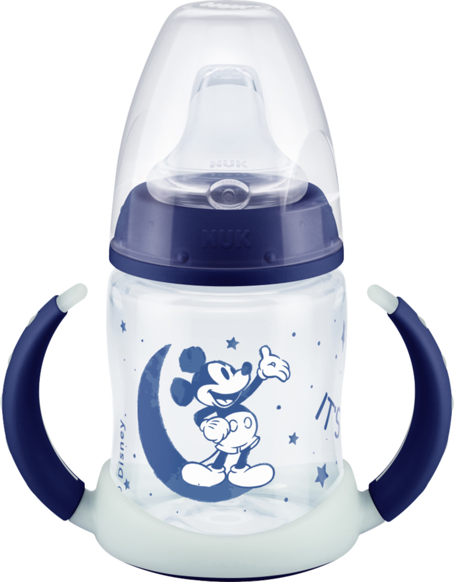 NUK NUK Disney Mickey Mouse First Choice Trinklernflasche Night, 150ml ...