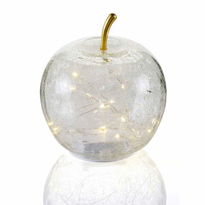 Apfel mit 20er LED aus Glas Transparent