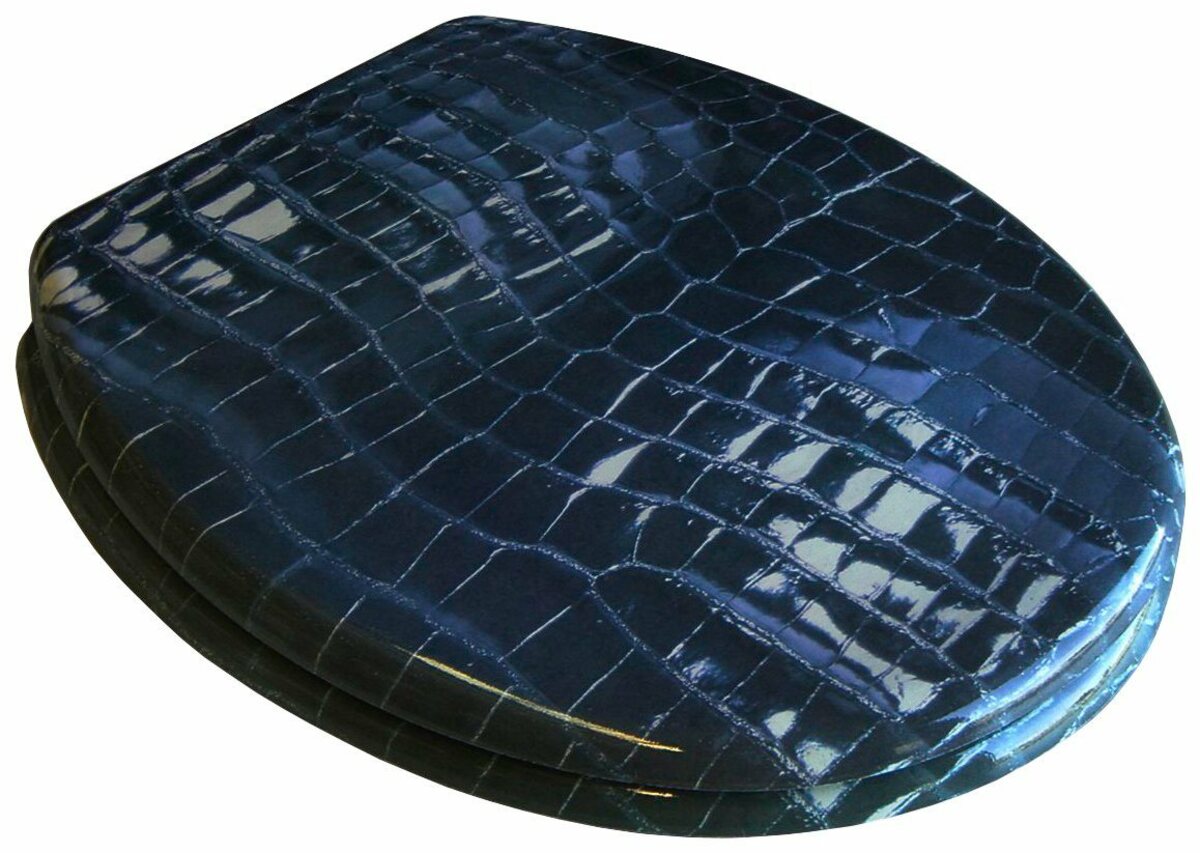 Bild 1 von ADOB WC-Sitz Leder, mit messingverchromten Scharnieren