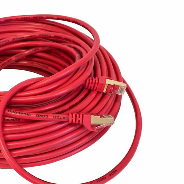 Bild 1 von Vago-Tools CAT7 Patchkabel Netzwerkkabel rot 20m rund