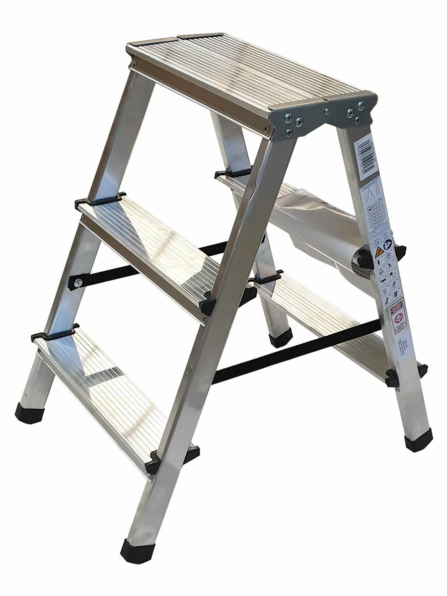 Bild 1 von Vago-Tools Leiter Trittleiter Klappleiter zweiseitige Haushaltsleiter 2x3 Stufen