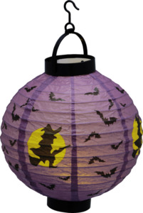 IDEENWELT LED-Halloween-Lampion Hexe