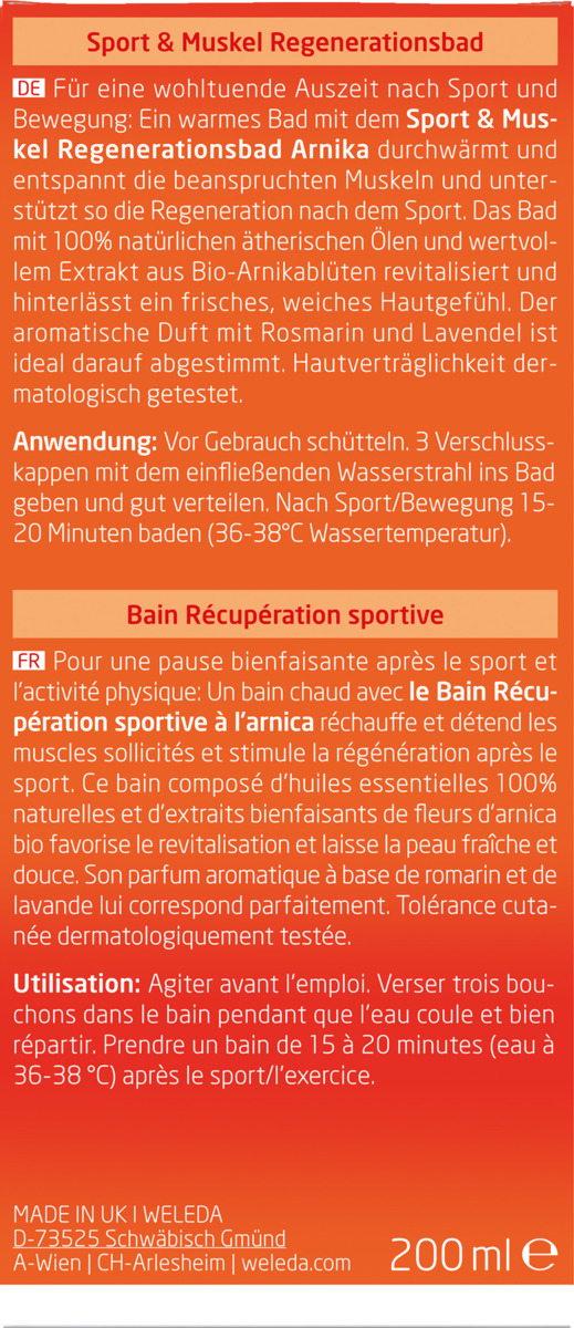 Bild 2 von Weleda Sport & Muskel Regenerationsbad Arnika