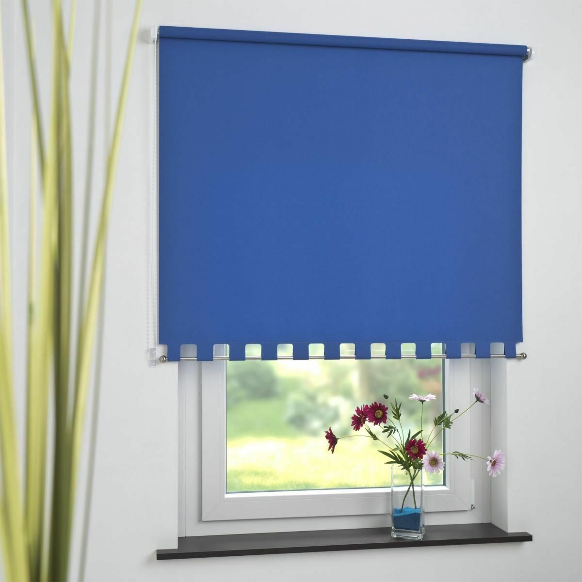 Bild 1 von Bella Casa Seitenzugrollo Kettenzugrollo Volantrollo Rollo Eckig lichtdurchlässig 72 x 180 cm blau f