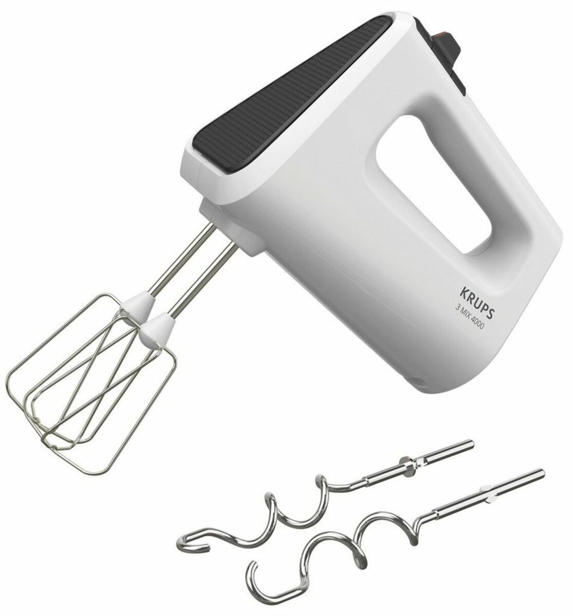 Bild 1 von Krups Handmixer GN4001 3 Mix 4000, 450 W, Turbo- und Auswurf-Funktion, inkl. 2 Rührbesen und 2 Knethaken