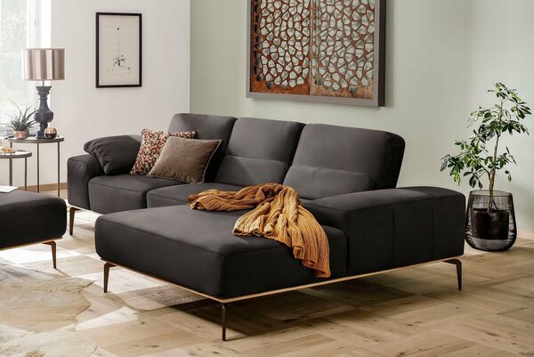 Bild 1 von W.SCHILLIG Ecksofa run, mit Holzsockel, Füße in Bronze pulverbeschichtet, Breite 279 cm