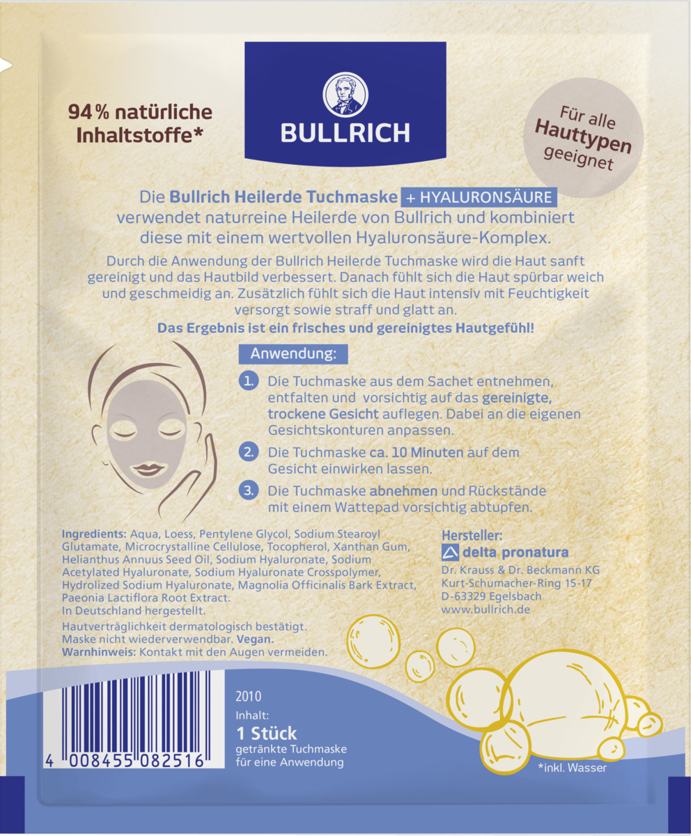 Bild 2 von Bullrich Heilerde Tuchmaske + Hyaluronsäure