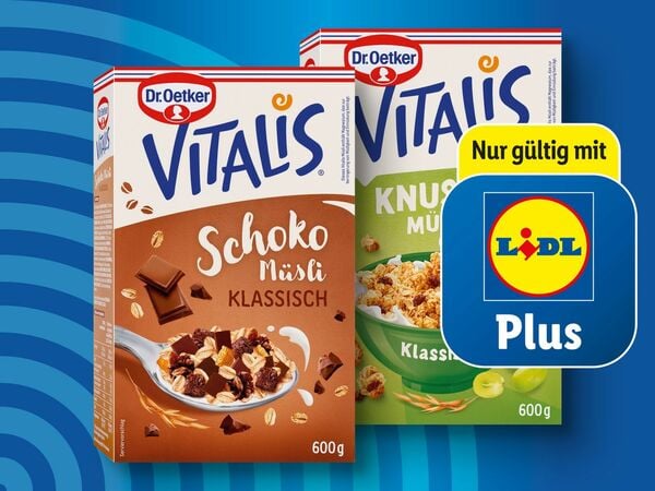 Bild 1 von Dr. Oetker Vitalis Müsli, 
         600/450 g