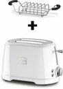 Bild 1 von NOVIS Toaster T2 weiss SET, 2 kurze Schlitze, 900 W, mit Brötchenwärmer