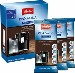Melitta Filter-Set 3-er Pro Aqua Wasserfilter, Zubehör für Alle Kaffeevollautomaten mit Claris System: Caffeo Solo, Barista T, Barista TS, Avanza