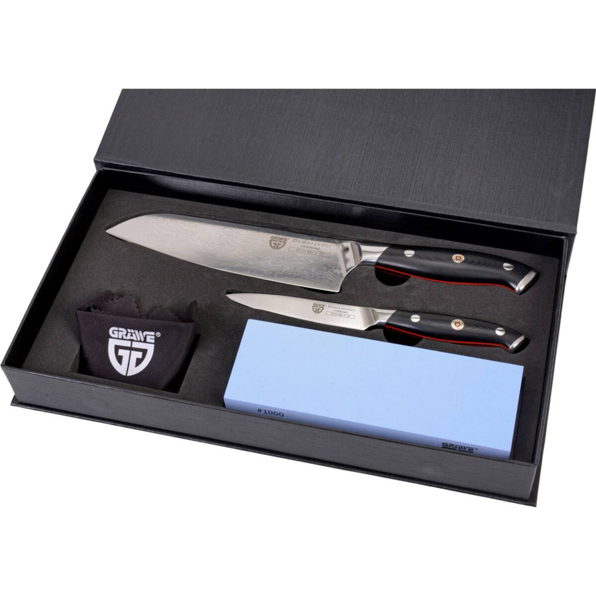 Bild 1 von GRÄWE Damastmesser-Set mit Wetzstein