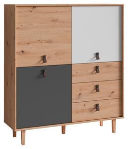 Highboard in Anthrazit/Weiß/ Eiche ''Bristol''