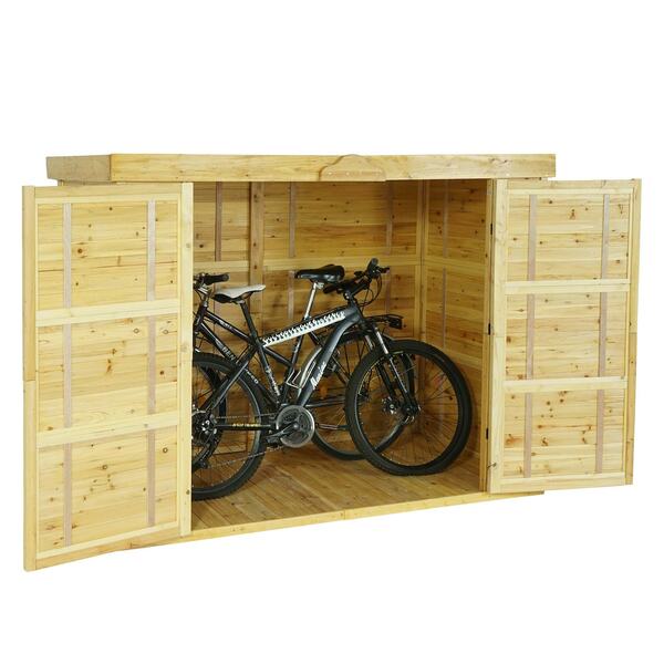 Bild 1 von 2er-Fahrradgarage MCW-H63b, Fahrradbox Geräteschuppen Gerätehaus, abschließbar MVG-zertifiziert 155x205x107cm ~ braun