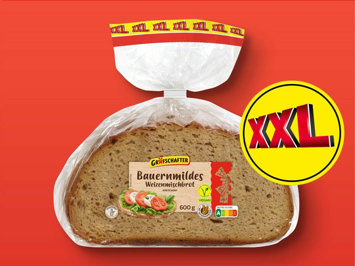 Bild 1 von Grafschafter Bauernmildes Weizenmischbrot XXL, 
         600 g