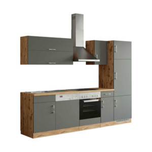 Porto Küchenzeile, 270 cm, Anthrazit/Wotan – Energieeffizienzklasse F