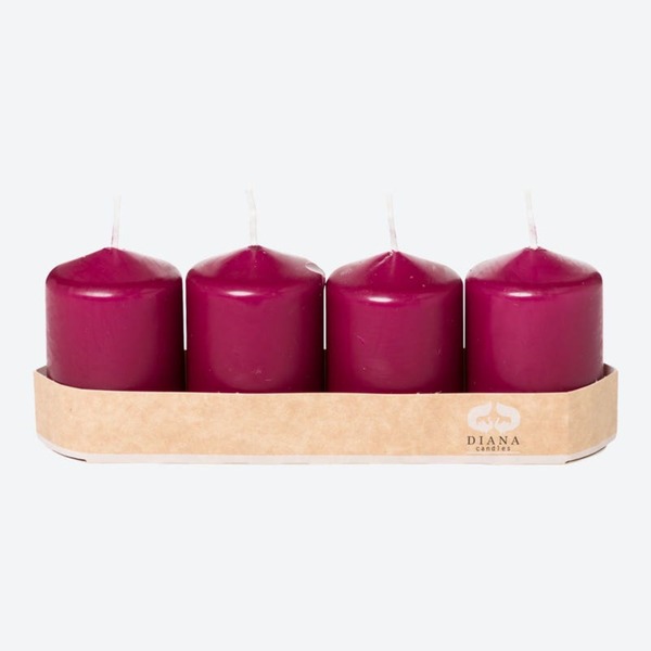 Bild 1 von Diana Candles Stumpenkerzen in unterschiedlichen Farben, ca. 7x5cm, 4er-Set