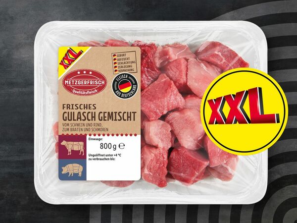 Metzgerfrisch Frisches Gulasch, gemischt XXL, 800 g von Lidl ansehen!