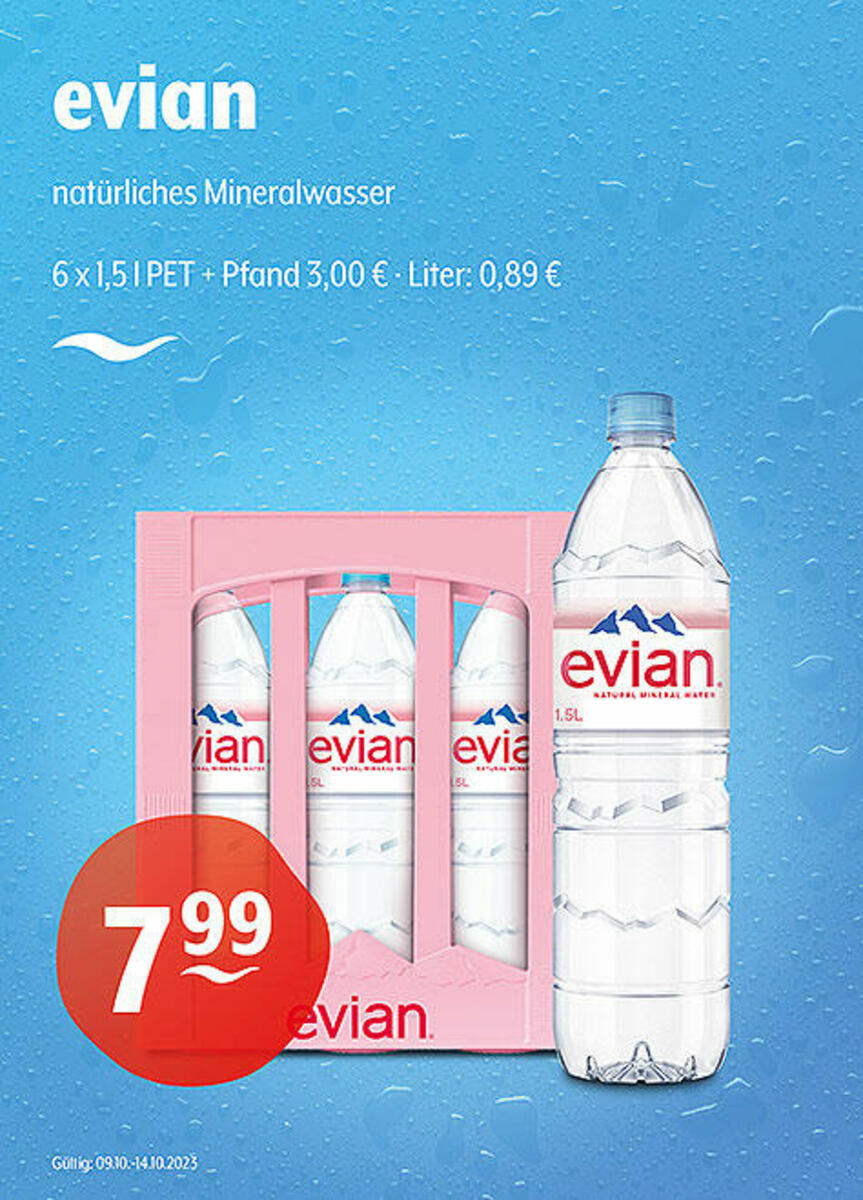 Bild 1 von evian natürliches Mineralwasser
