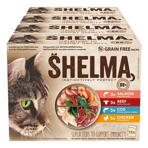 Shelma Multipack Fleisch+Fisch 12 x 85 g, 4er Pack