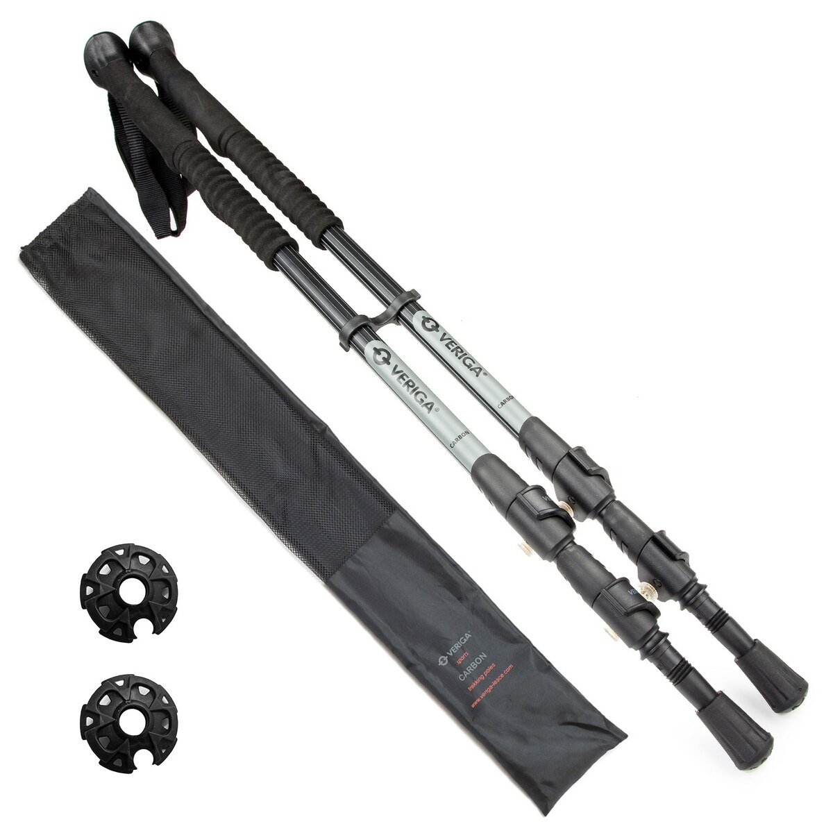 Bild 1 von VERIGA Teleskop Trekkingstöcke Nordic Walking Wander Stöcke 69-135cm 100% Carbon