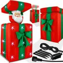 Bild 1 von KESSER® Aufblasbarer Weihnachtsmann Geschenk Nikolaus 152cm Groß Springt-aus-der-Box Weihnachten LED Beleuchtet Deko inkl. Befestigungsmaterial Weihnachtsdekoration Weihnachtsdeko