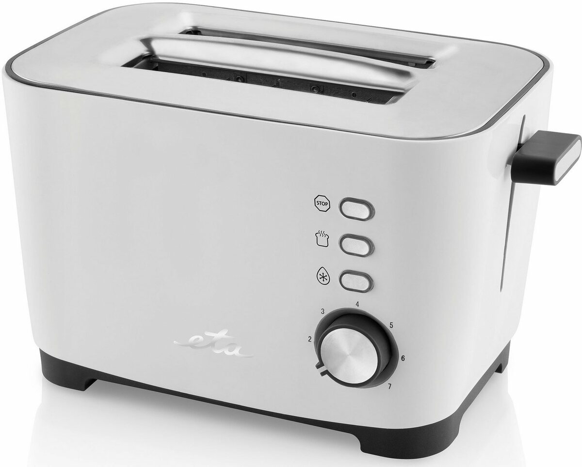 Bild 1 von eta Toaster Ronny ETA316690000, 2 kurze Schlitze, für 2 Scheiben, 800 W, weiß, in einem edlen Design und 7 Bräunungsstufen