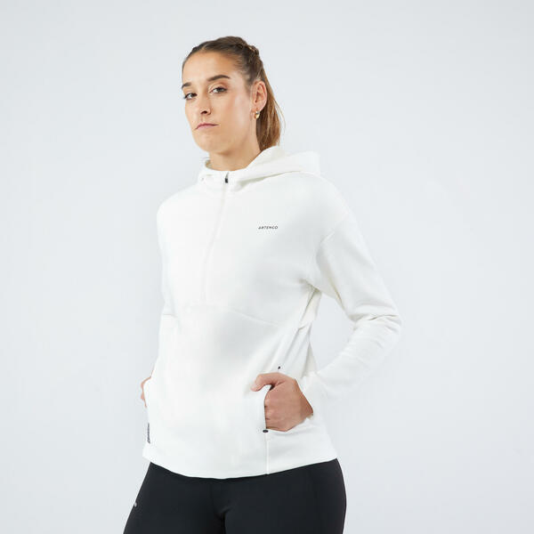 Bild 1 von Damen Tennis Sweatshirt Kapuze - Dry 900 weiss