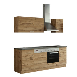 Porto Küchenzeile 210cm, Wotan/Wotan – Energieeffizienzklasse E