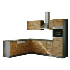 Porto Winkel-Küche 210x270cm Wotan/Graphit – Energieeffizienzklasse F