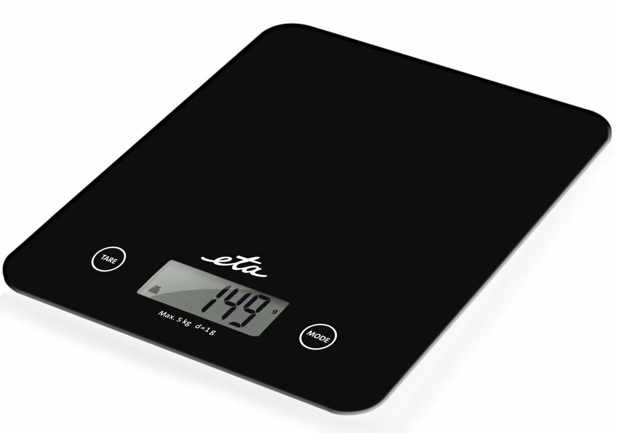 Bild 1 von eta Küchenwaage ETA277790050 Lori schwarz, (1-tlg), bis 5kg, Genauigkeit 1g, LCD-Display, TARE