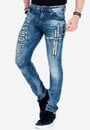 Bild 1 von Cipo & Baxx Slim-fit-Jeans mit Nieten und Aufnäher in Straight Fit