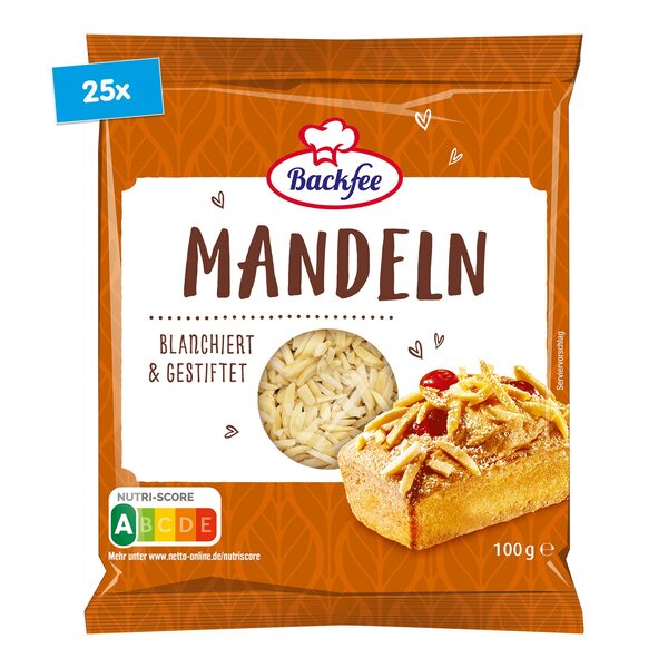 Bild 1 von Backfee Mandeln gestiftet 100g, 25er Pack