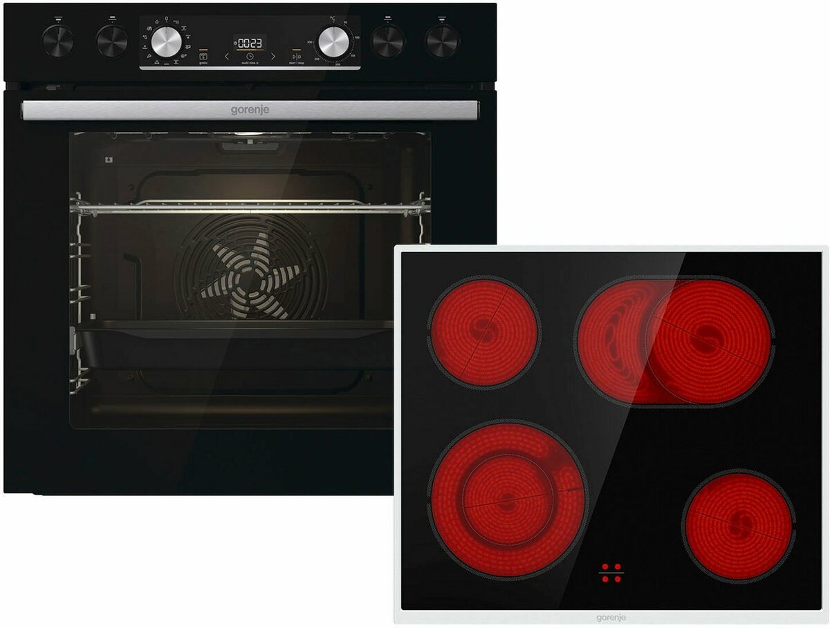 Bild 1 von GORENJE Elektro-Herd-Set Black Set 4 Pyrolyse, mit 1-fach-Teleskopauszug, Pyrolyse-Selbstreinigung