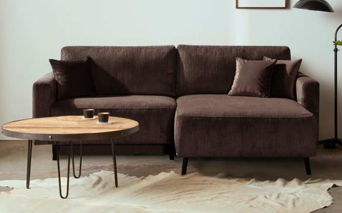 Bild 1 von Restyl - Querschläfer Hagen mit Ottomane, Cord in braun, Liegefläche ca. 140 x 200 cm