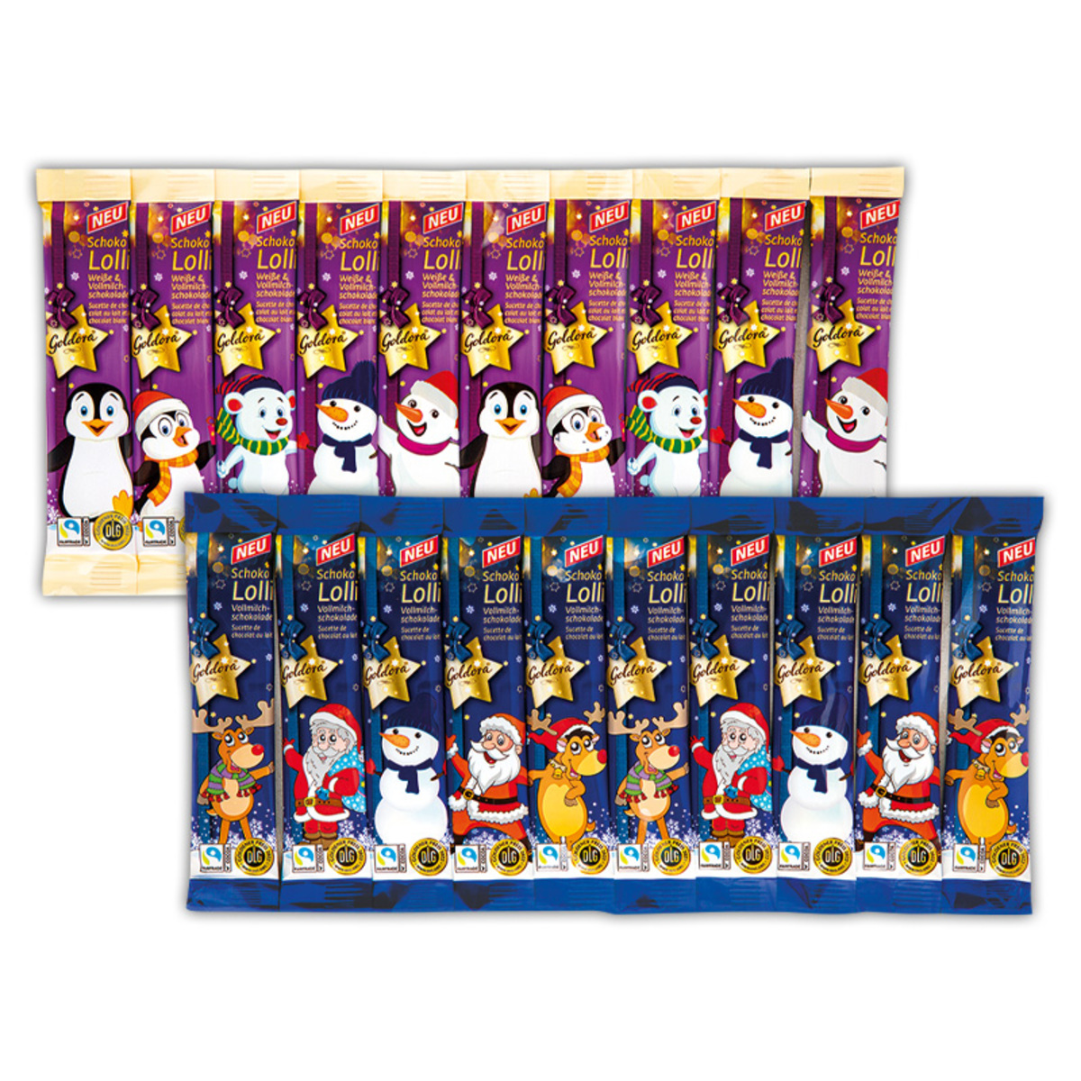 Bild 1 von Goldora Schoko Lolli Weihnachts-/ Schneemann