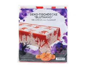 Halloween Tischdecke Bluthand 138x272cm