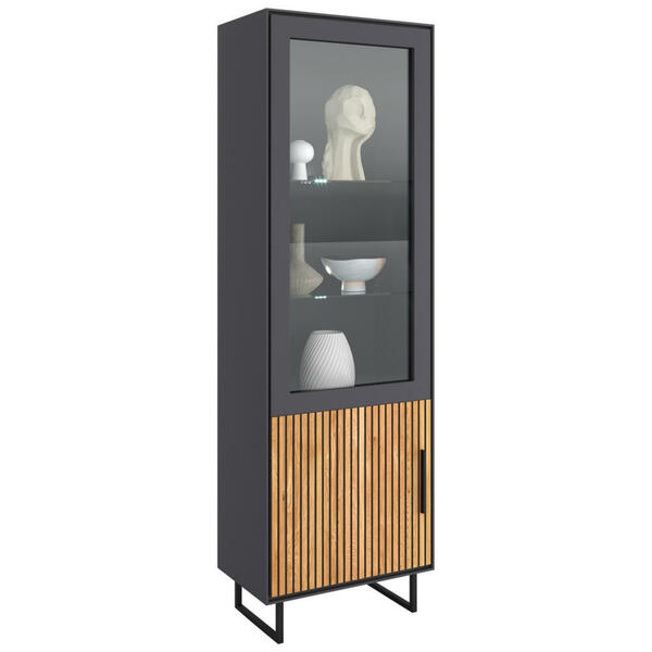 Bild 1 von Carryhome VITRINE Anthrazit, Schwarz, Eiche