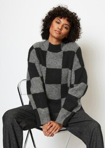Softer Schachbrett-Pullover oversize