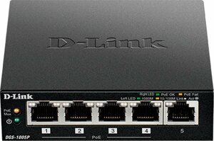 D-Link DGS-1005P 5-Port Desktop Gigabit PoE+ Switch Netzwerk-Switch