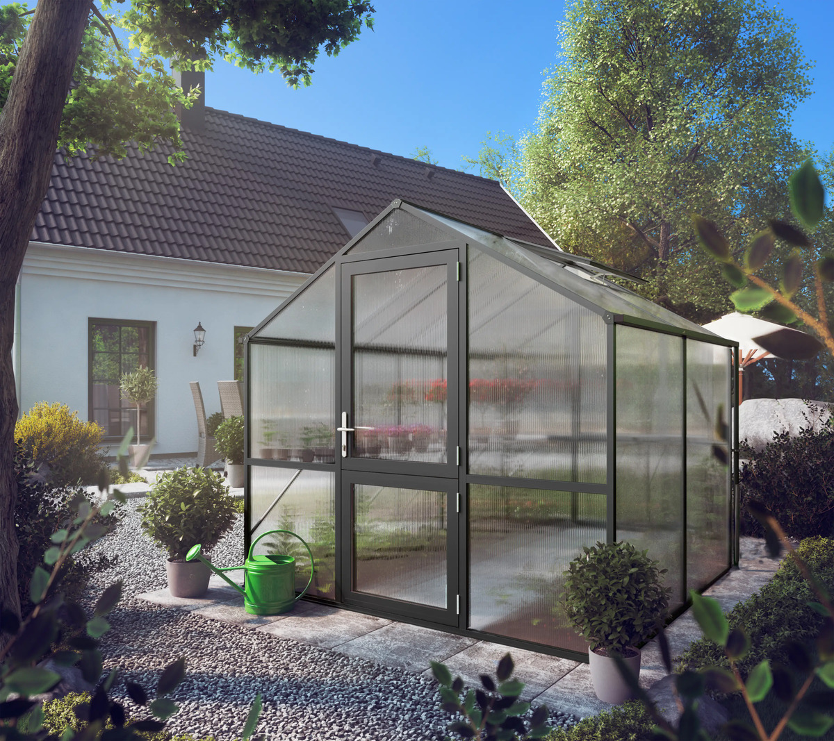 Bild 1 von KGT Gewächshaus Rose II 2,17 x 2,33 x 2,15 m, anthrazit-grau
