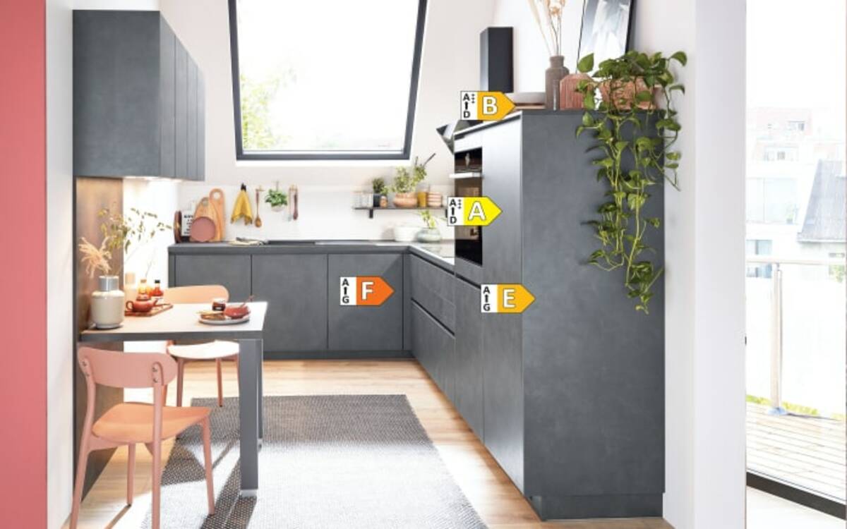 Bild 3 von Nobilia - Einbauküche Riva, Beton schiefergrau Nachbildung, inkl. Neff Elektrogeräte