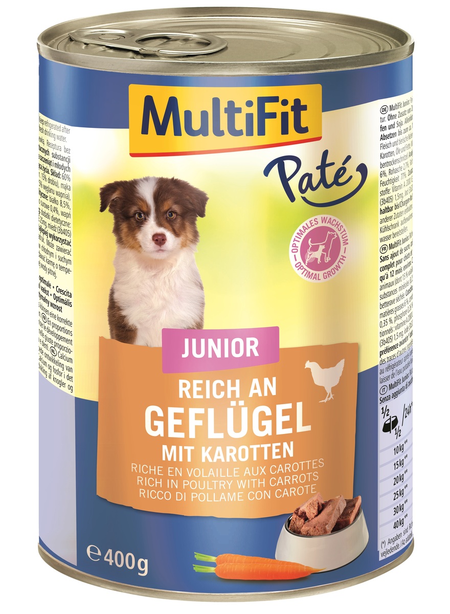 Bild 1 von MultiFit Junior Pate Geflügel mit Karotten 6x400g