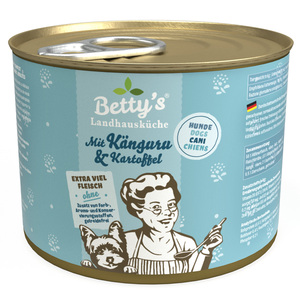 Betty's Landhausküche mit Känguru & Kartoffel 6 x 200g für Hund