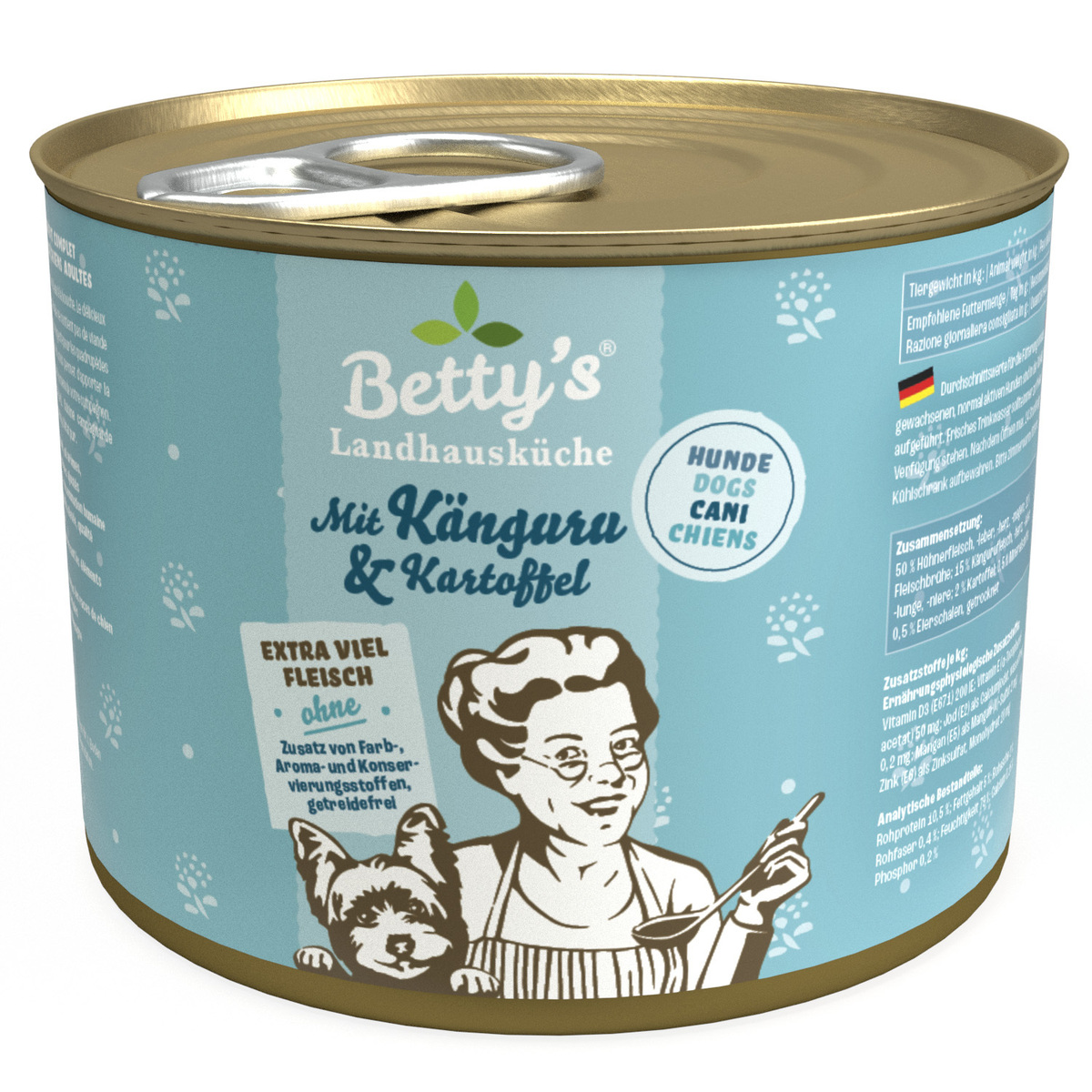 Bild 1 von Betty's Landhausküche mit Känguru & Kartoffel 6 x 200g für Hund
