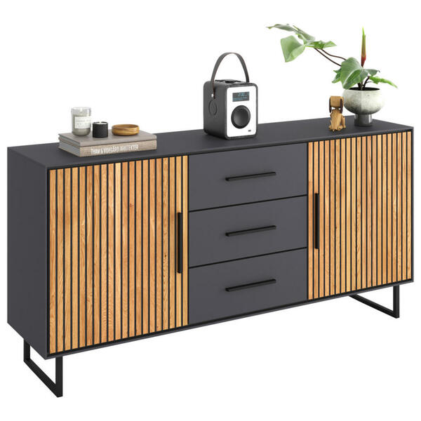 Bild 1 von Carryhome SIDEBOARD Anthrazit, Schwarz, Eiche