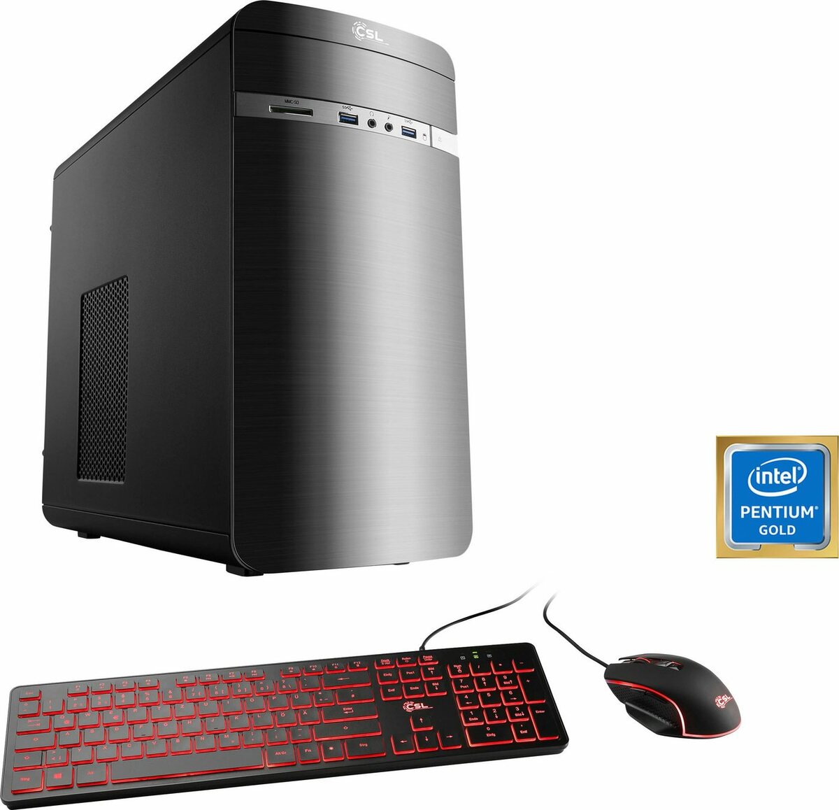 Bild 1 von CSL Speed V1180 PC (Intel® Pentium Gold G6400, 16 GB RAM, 500 GB SSD, Luftkühlung, Intel®, Pentium® Gold G6400 2× 4000 MHz inkl. Hyper-Threading)